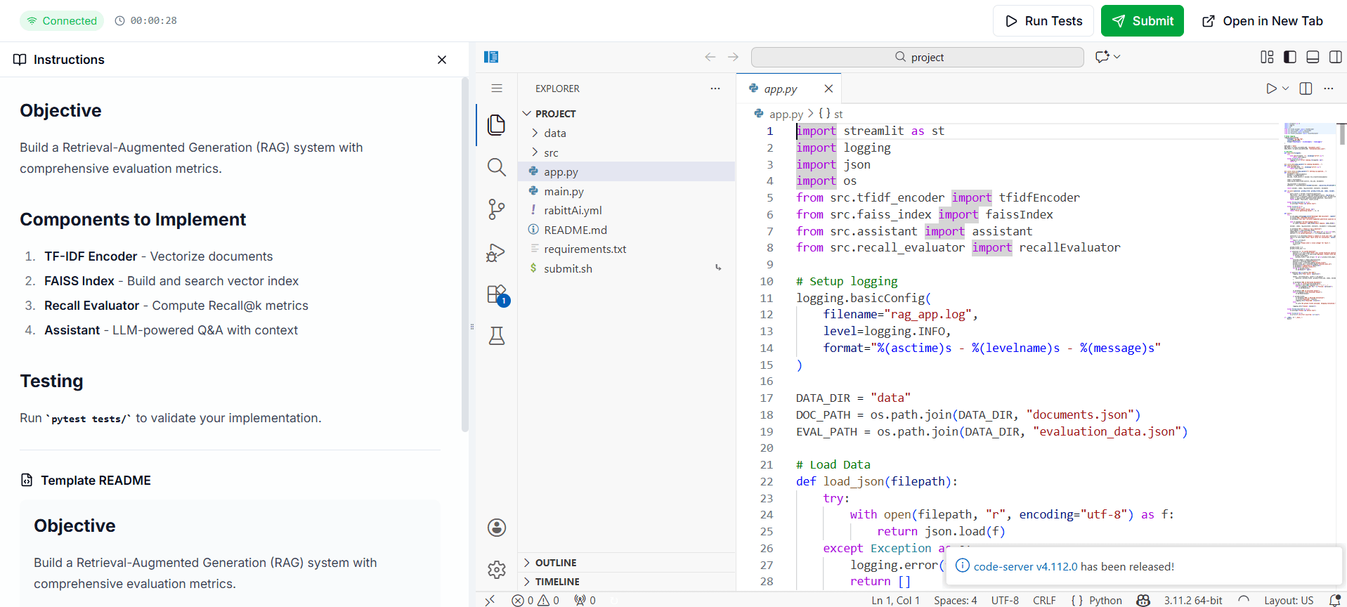 Integrated Code Server Environment
